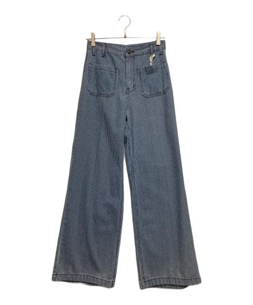 roompacker（ルームパッカー）roompacker (ルームパッカー) ワイドパンツ ブルー×ホワイト サイズ:Sの古着・服飾アイテム