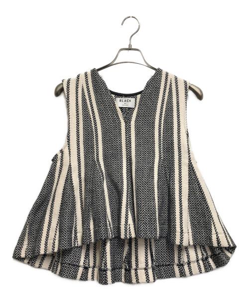 BLACK by moussy（ブラックバイマウジー）BLACK by moussy (ブラックバイマウジー) メニータックトップス ホワイト×ブラック サイズ:ＦＲＥＥの古着・服飾アイテム