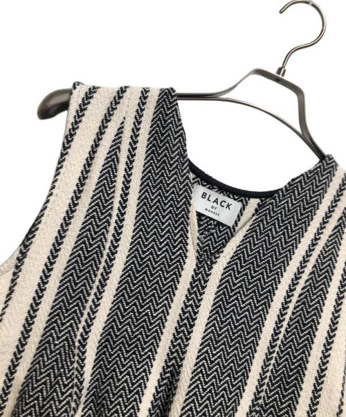 BLACK by moussy（ブラックバイマウジー）BLACK by moussy (ブラックバイマウジー) メニータックトップス ホワイト×ブラック サイズ:ＦＲＥＥの古着・服飾アイテム