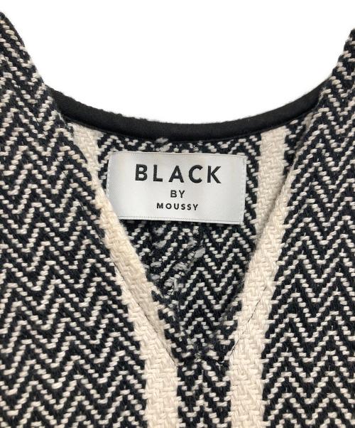 BLACK by moussy（ブラックバイマウジー）BLACK by moussy (ブラックバイマウジー) メニータックトップス ホワイト×ブラック サイズ:ＦＲＥＥの古着・服飾アイテム
