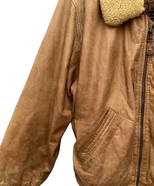 -（-）- (-) レザーフライトジャケット RISE ABOVE THE HORIZON サイズ:SIZE 不明の古着・服飾アイテム