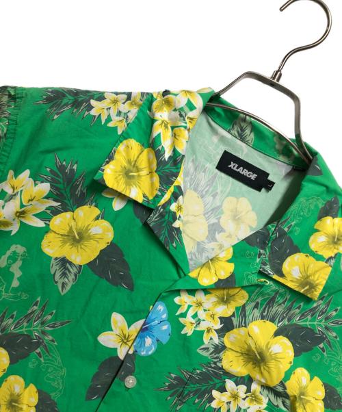 X-LARGE（エクストララージ）X-LARGE (エクストララージ) アロハシャツ グリーン×イエロー サイズ:Lの古着・服飾アイテム