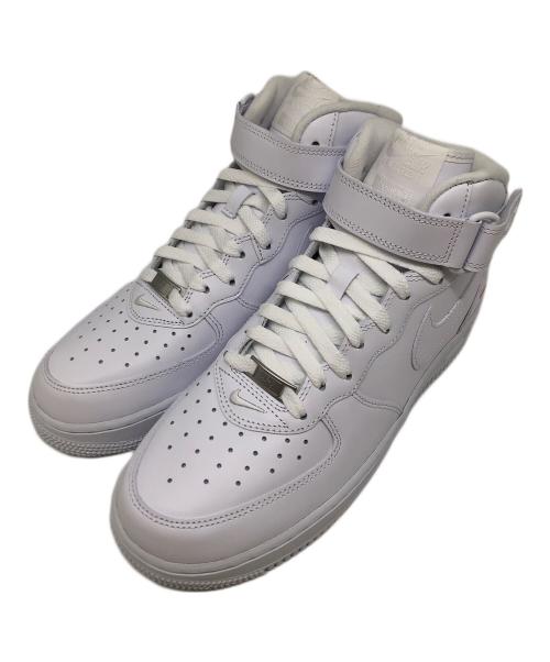 NIKE（ナイキ）NIKE (ナイキ) Supreme (シュプリーム) AIR FORCE1 MID SP（エアフォース1 ミッド） ホワイト サイズ:US 9 未使用品の古着・服飾アイテム