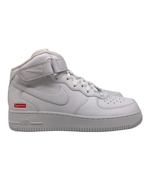 NIKE（ナイキ）NIKE (ナイキ) Supreme (シュプリーム) AIR FORCE1 MID SP（エアフォース1 ミッド） ホワイト サイズ:US 9 未使用品の古着・服飾アイテム