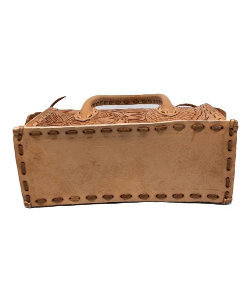 Carving Tribes（カービングトライブス）Carving Tribes (カービングトライブス) レザーハンドバッグ ブラウンの古着・服飾アイテム