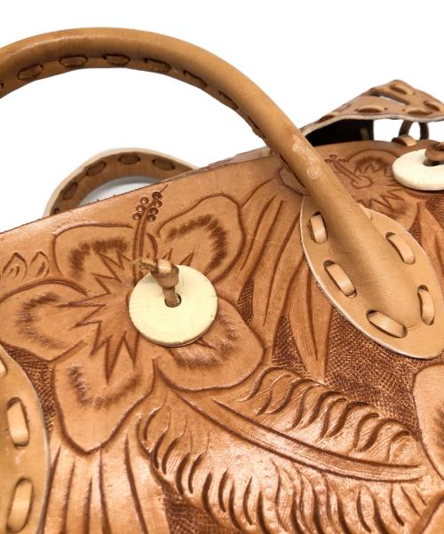 Carving Tribes（カービングトライブス）Carving Tribes (カービングトライブス) レザーハンドバッグ ブラウンの古着・服飾アイテム
