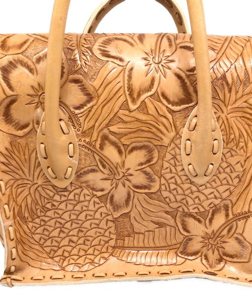 Carving Tribes（カービングトライブス）Carving Tribes (カービングトライブス) レザーハンドバッグ ブラウンの古着・服飾アイテム