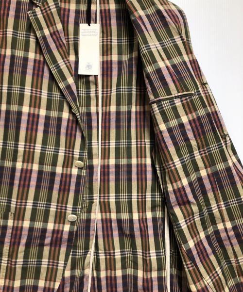 J.PRESS（ジェイプレス）J.PRESS (ジェイプレス) kenneth field (ケネスフィールド) マドラスチェックジャケット グリーン×ブラウン サイズ:ＳＩＺＥ４０の古着・服飾アイテム