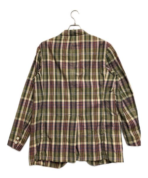 J.PRESS（ジェイプレス）J.PRESS (ジェイプレス) kenneth field (ケネスフィールド) マドラスチェックジャケット グリーン×ブラウン サイズ:ＳＩＺＥ４０の古着・服飾アイテム