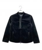 ARMANI JEANSアルマーニジーンズ）の古着「ベロアキルティングジャケット」｜ブラック