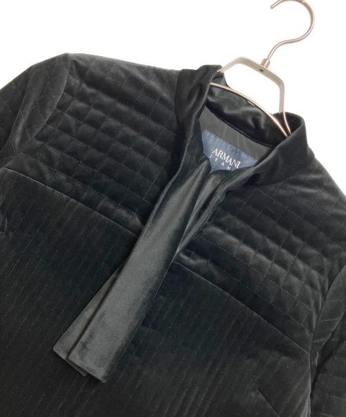 ARMANI JEANS（アルマーニジーンズ）ARMANI JEANS (アルマーニジーンズ) ベロアキルティングジャケット ブラック サイズ:USA 8 / EU 44の古着・服飾アイテム