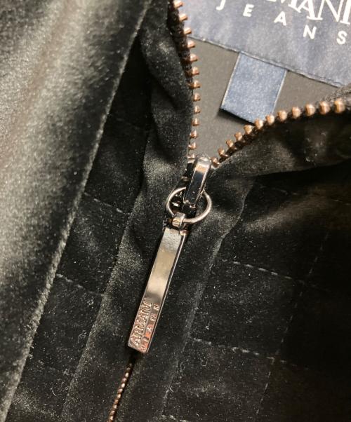 ARMANI JEANS（アルマーニジーンズ）ARMANI JEANS (アルマーニジーンズ) ベロアキルティングジャケット ブラック サイズ:USA 8 / EU 44の古着・服飾アイテム