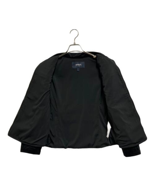 ARMANI JEANS（アルマーニジーンズ）ARMANI JEANS (アルマーニジーンズ) ベロアキルティングジャケット ブラック サイズ:USA 8 / EU 44の古着・服飾アイテム