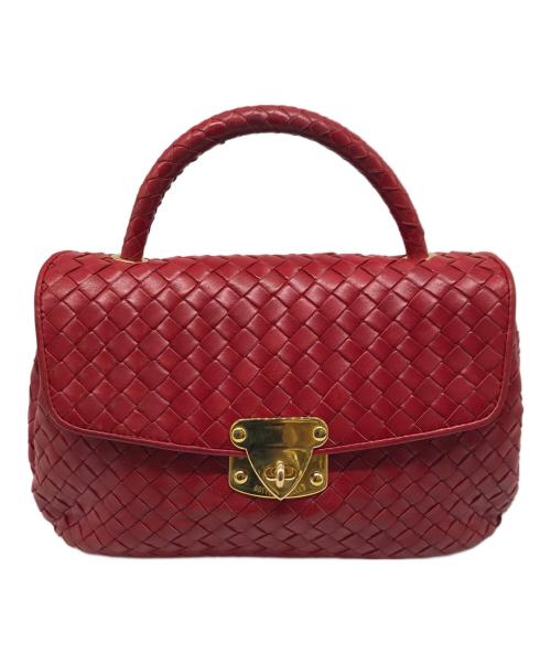 BOTTEGA VENETA（ボッテガベネタ）BOTTEGA VENETA (ボッテガベネタ) ハンドバッグ レッドの古着・服飾アイテム