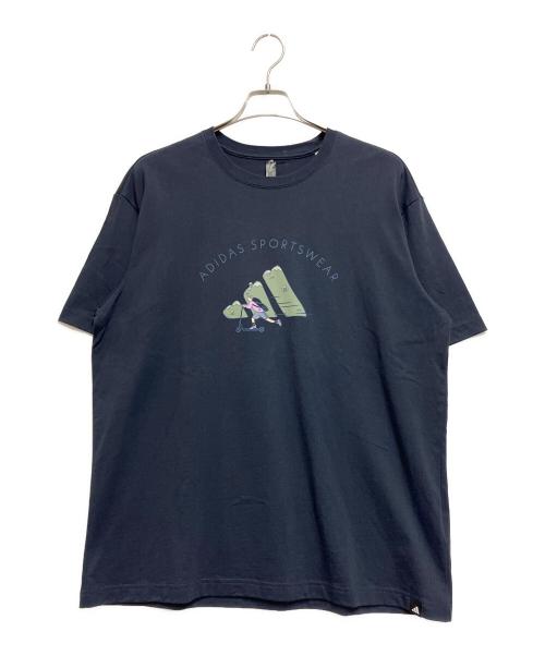 adidas（アディダス）adidas (アディダス) 半袖カットソー ネイビー サイズ:KR XLの古着・服飾アイテム