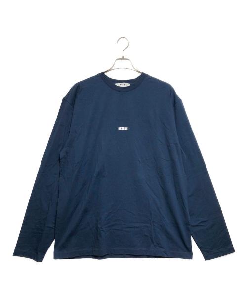 MSGM（エムエスジーエム）MSGM (エムエスジーエム) ミニロゴロングスリーブＴシャツ ネイビー サイズ:ＸＬの古着・服飾アイテム