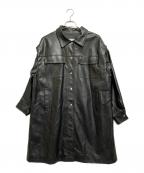 PAGEBOYページボーイ）の古着「エコレザーカスタムロングブルゾン」｜ブラック