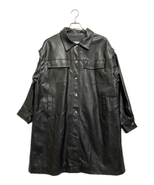 PAGEBOY（ページボーイ）PAGEBOY (ページボーイ) エコレザーカスタムロングブルゾン ブラック サイズ:FREEの古着・服飾アイテム