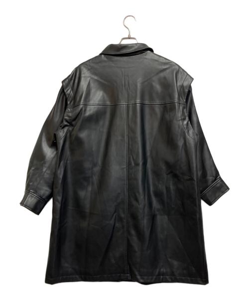 PAGEBOY（ページボーイ）PAGEBOY (ページボーイ) エコレザーカスタムロングブルゾン ブラック サイズ:FREEの古着・服飾アイテム