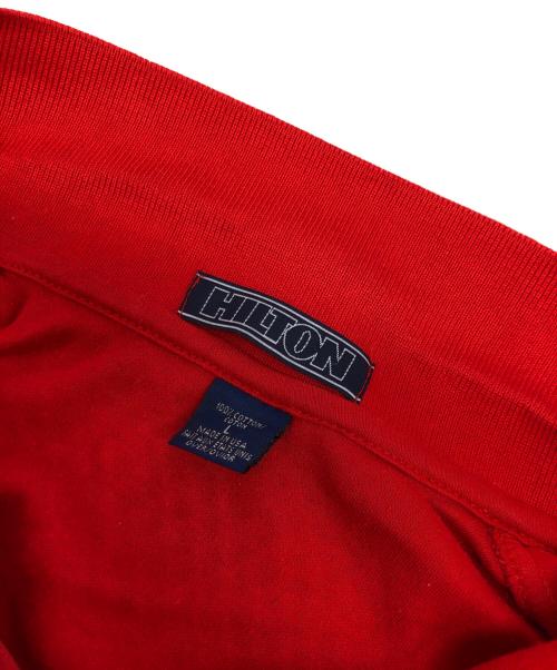 Hilton（ヒルトン）Hilton (ヒルトン) 半袖ポロシャツ レッド サイズ:Lの古着・服飾アイテム