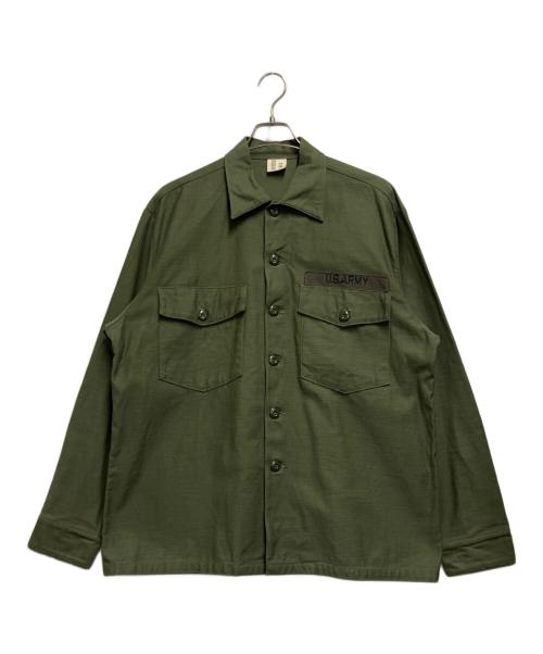 US ARMY（ユーエスアーミー）US ARMY (ユーエスアーミー) COTTON SATEEN SHIRT グリーン サイズ:16 1/2の古着・服飾アイテム