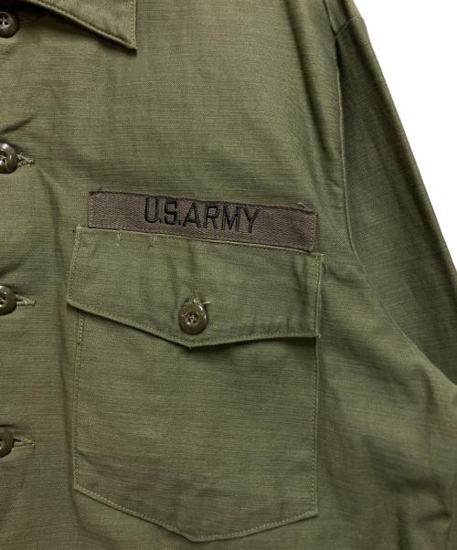 US ARMY（ユーエスアーミー）US ARMY (ユーエスアーミー) COTTON SATEEN SHIRT グリーン サイズ:16 1/2の古着・服飾アイテム