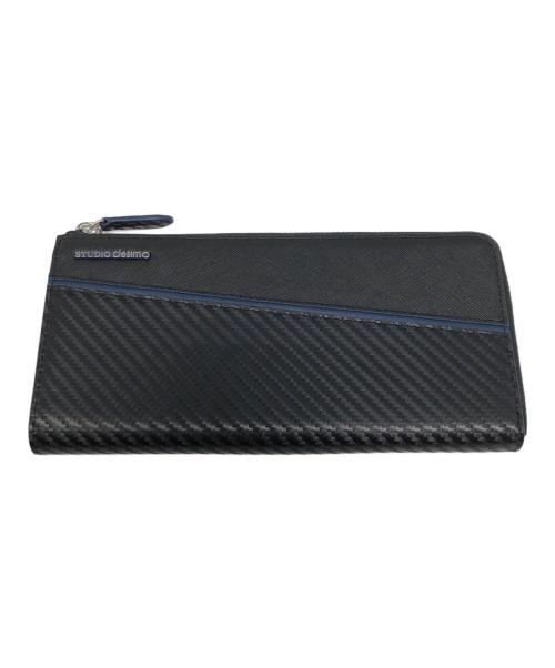 STUDIO DESIMO（スタジオ デシモ）STUDIO DESIMO (スタジオ デシモ) ハニーセル長財布 ブラック×ブルーの古着・服飾アイテム