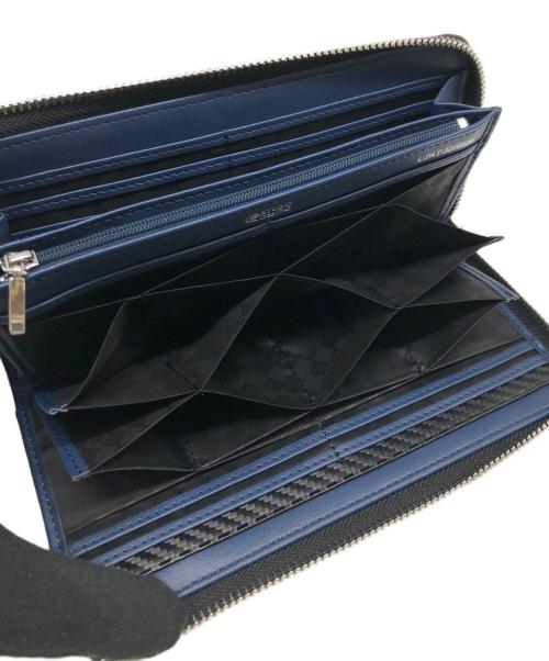 STUDIO DESIMO（スタジオ デシモ）STUDIO DESIMO (スタジオ デシモ) ハニーセル長財布 ブラック×ブルーの古着・服飾アイテム