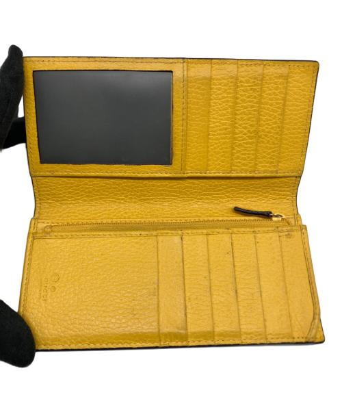 GUCCI（グッチ）GUCCI (グッチ) 長財布 ブラック×イエローの古着・服飾アイテム