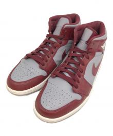 NIKE（ナイキ）の古着「Air Jordan 1 Mid "Team Red"（エアジョーダン1 ミッド "チームレッド"）」｜パープル×グレー