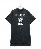 stussyステューシー）の古着「半袖ワンピース」｜ブラック