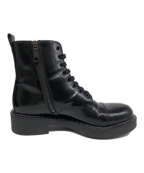 PRADA（プラダ）PRADA (プラダ) ブラッシュアップレースブーツ ブラック サイズ:39 1/2の古着・服飾アイテム