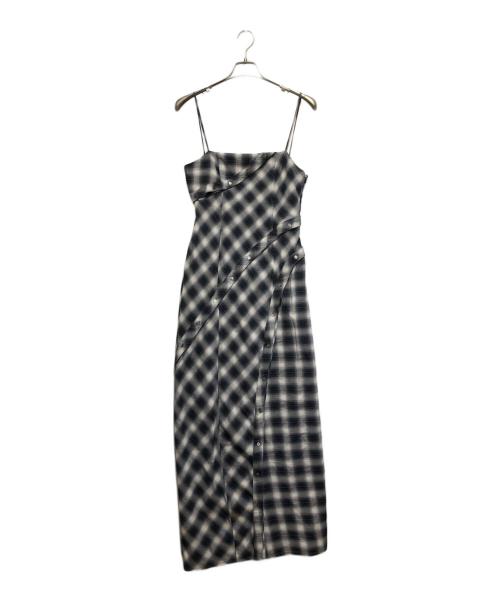 MAISON SPECIAL（メゾンスペシャル）MAISON SPECIAL (メゾンスペシャル) Button Slit Checkered Camisole Maxidresses ブラック×ホワイト サイズ:36の古着・服飾アイテム