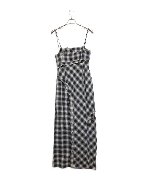 MAISON SPECIAL（メゾンスペシャル）MAISON SPECIAL (メゾンスペシャル) Button Slit Checkered Camisole Maxidresses ブラック×ホワイト サイズ:36の古着・服飾アイテム