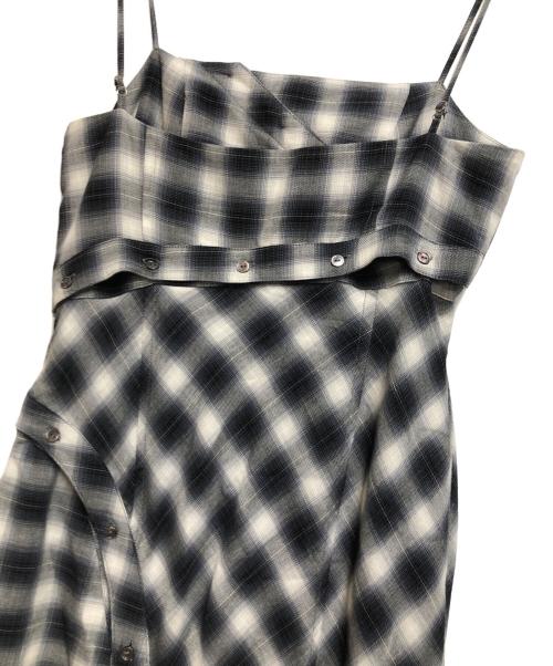 MAISON SPECIAL（メゾンスペシャル）MAISON SPECIAL (メゾンスペシャル) Button Slit Checkered Camisole Maxidresses ブラック×ホワイト サイズ:36の古着・服飾アイテム