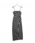 MAISON SPECIAL（メゾンスペシャル）の古着「Button Slit Checkered Camisole Maxidresses」｜ブラック×ホワイト