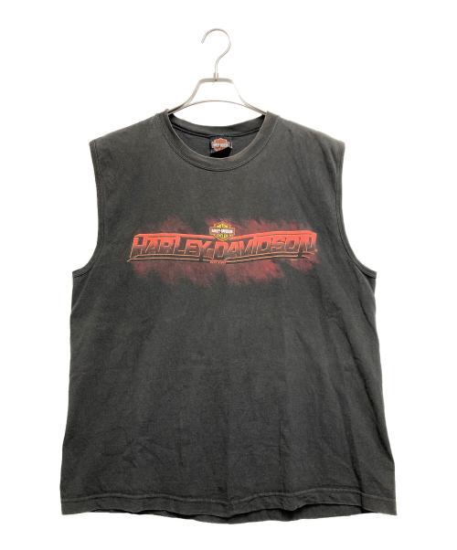 HARLEY-DAVIDSON（ハーレーダビッドソン）HARLEY-DAVIDSON (ハーレーダビッドソン) ノースリーブカットソー ブラック サイズ:Lの古着・服飾アイテム
