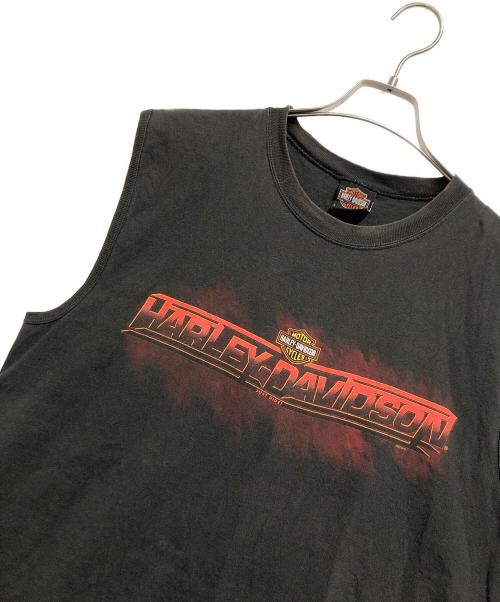 HARLEY-DAVIDSON（ハーレーダビッドソン）HARLEY-DAVIDSON (ハーレーダビッドソン) ノースリーブカットソー ブラック サイズ:Lの古着・服飾アイテム
