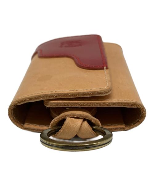 IL BISONTE（イル ビゾンテ）IL BISONTE (イル ビゾンテ) 6連キーケース ベージュ×レッドの古着・服飾アイテム