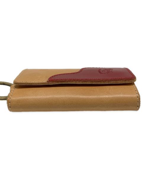 IL BISONTE（イル ビゾンテ）IL BISONTE (イル ビゾンテ) 6連キーケース ベージュ×レッドの古着・服飾アイテム