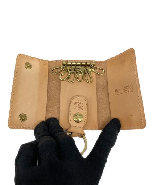 IL BISONTE（イル ビゾンテ）IL BISONTE (イル ビゾンテ) 6連キーケース ベージュ×レッドの古着・服飾アイテム