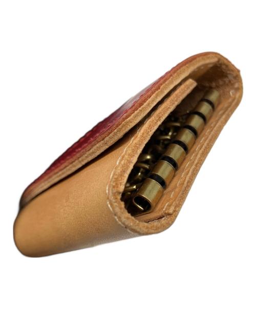 IL BISONTE（イル ビゾンテ）IL BISONTE (イル ビゾンテ) 6連キーケース ベージュ×レッドの古着・服飾アイテム