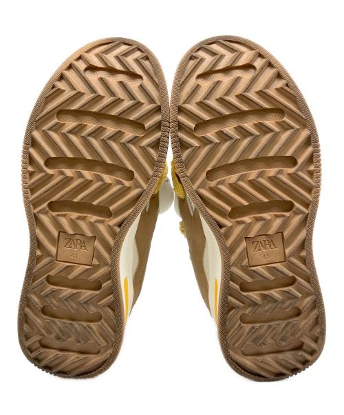 ZARA（ザラ）ZARA (ザラ) スケートスニーカー ホワイト×ブラウン サイズ:US 8の古着・服飾アイテム