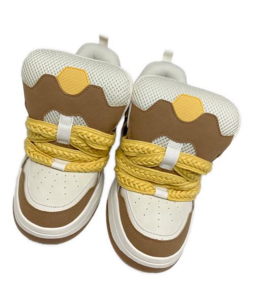 ZARA（ザラ）ZARA (ザラ) スケートスニーカー ホワイト×ブラウン サイズ:US 8の古着・服飾アイテム