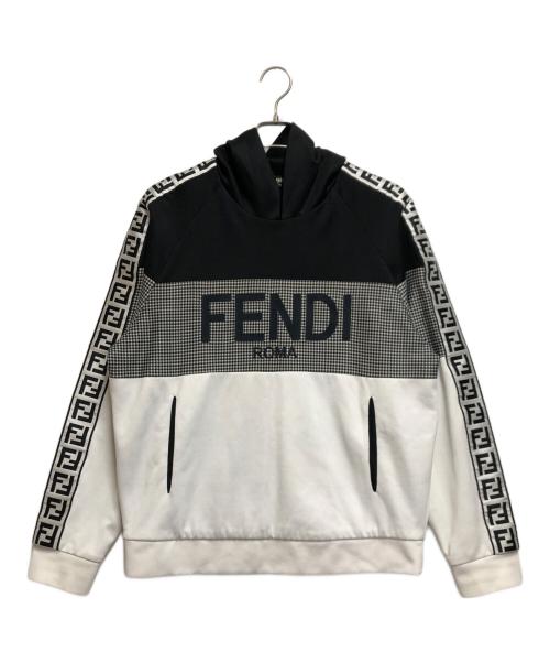 FENDI（フェンディ）FENDI (フェンディ) プルオーバーパーカー ホワイト×ブラック サイズ:Sの古着・服飾アイテム