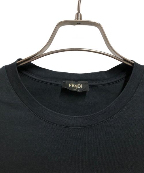 FENDI（フェンディ）FENDI (フェンディ) ロゴメッシュT ブラック×イエロー サイズ:Sの古着・服飾アイテム