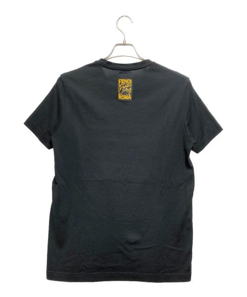 FENDI（フェンディ）FENDI (フェンディ) ロゴメッシュT ブラック×イエロー サイズ:Sの古着・服飾アイテム