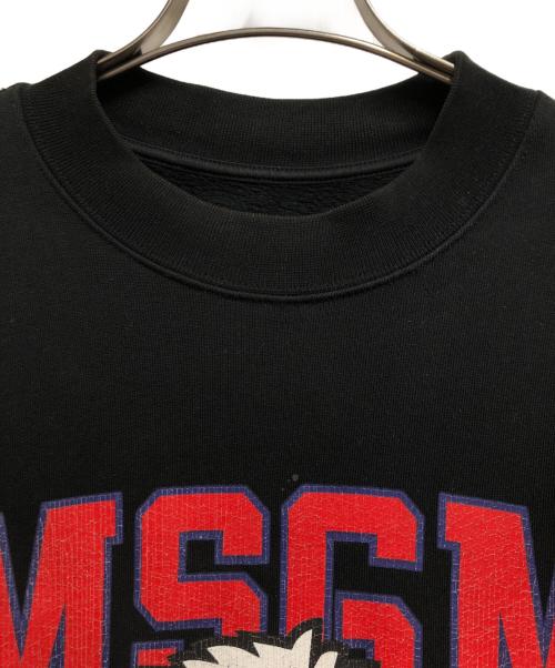 MSGM（エムエスジーエム）MSGM (エムエスジーエム) プリントロゴトレーナー ブラック サイズ:Sの古着・服飾アイテム