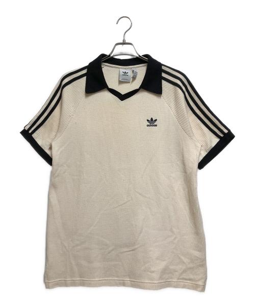 adidas（アディダス）adidas (アディダス) CLASSICS WAFFLE POLO-WONDER ホワイト×ブラック サイズ:Lの古着・服飾アイテム