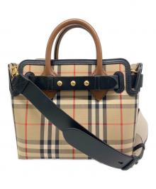 BURBERRY（バーバリー）の古着「ヴィンテージチェック トリプルスタッズ ベルトバッグ」｜ベージュ×ブラック